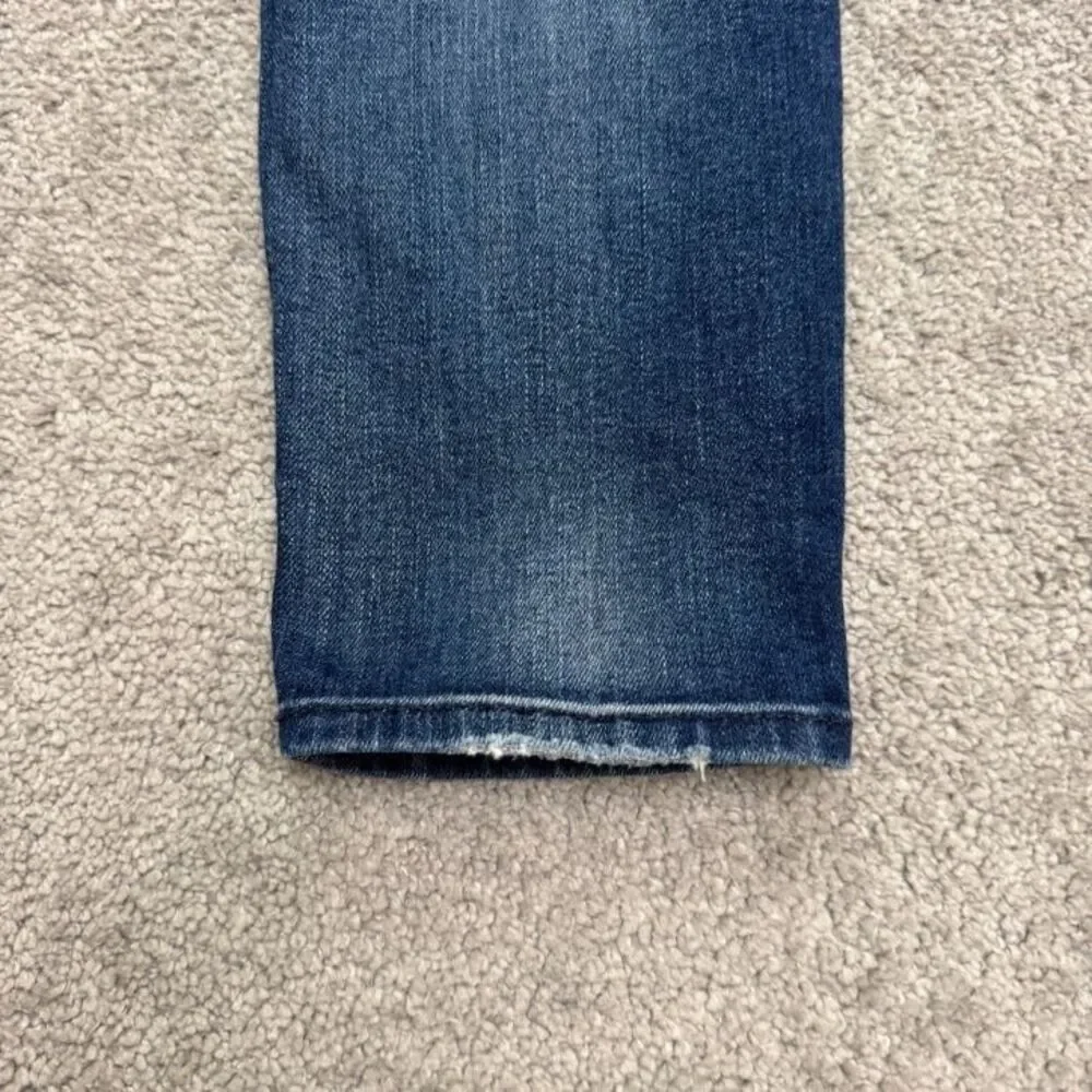 7 For All Mankind The Ankle Skinny Distressed Denim Jeans Womens 28 Blue Stretch